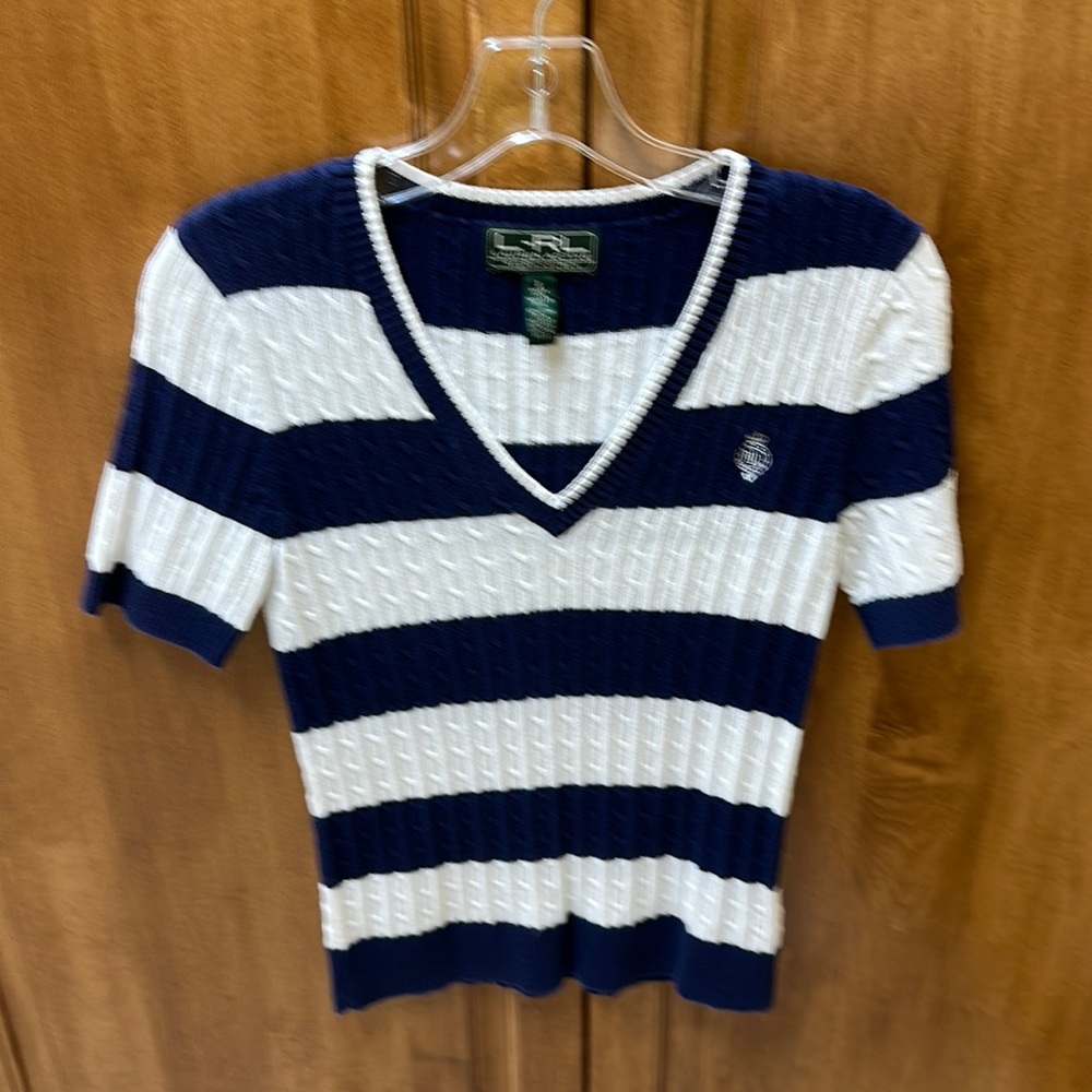 Navy and white Ralph Lauren sweater.